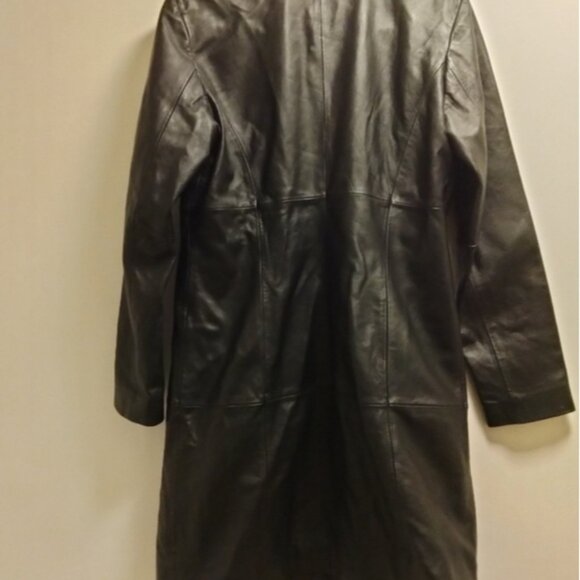 Wilsons Leather Pelle Studio Trench Style Peacoat Jacket (Size M-L - Picture 10 of 10